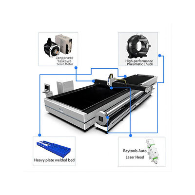 2000w Raytools Laser Head Metal Fiber Laser Cutting Machine για πλάκες από ανοξείδωτο χάλυβα